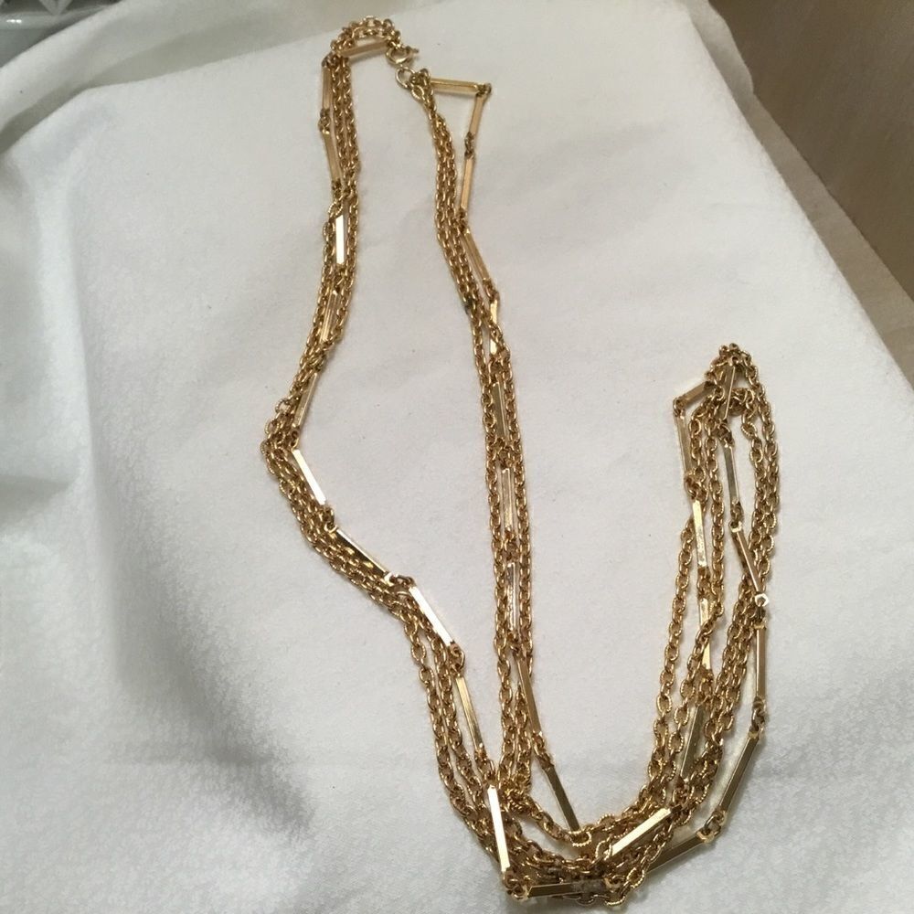 Goltone 3 Strand Necklace
